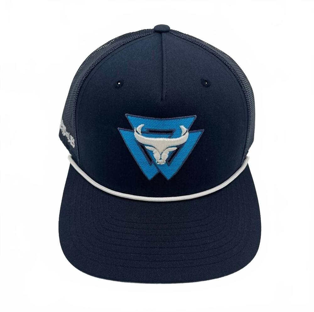 NEW LEGEND OR LIES icon 5-panel rope trucker cap in navy